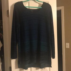 Blue, green and navy sweater
